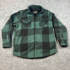 Freedom Foundry Shacket Thick Flannel Men Large Multi Buffalo Plaid Sherpa Lined
